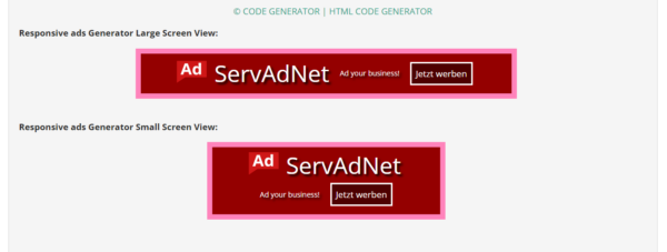 Html Banner Code generieren